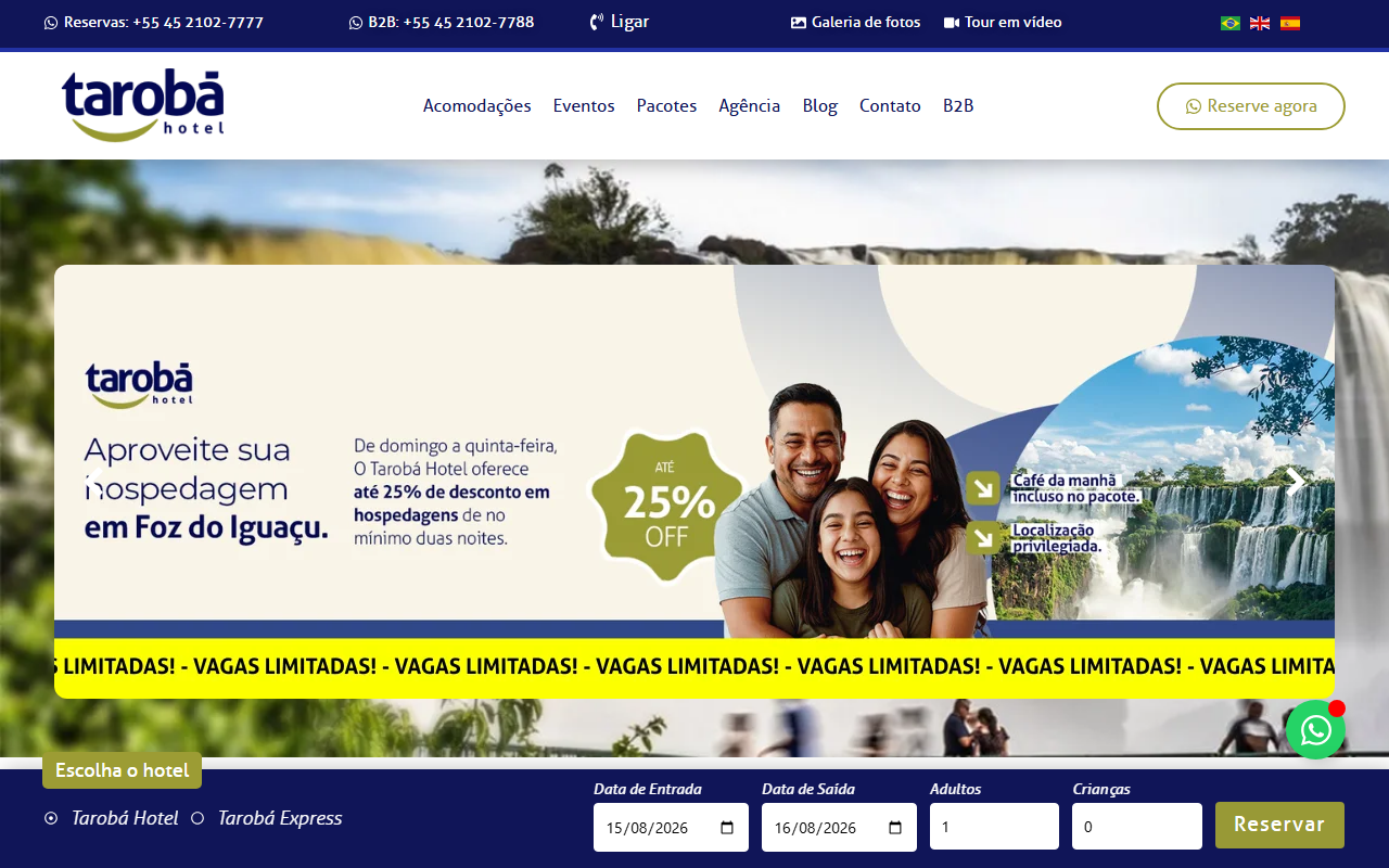 Tarobá Hotel - Portal de Reservas